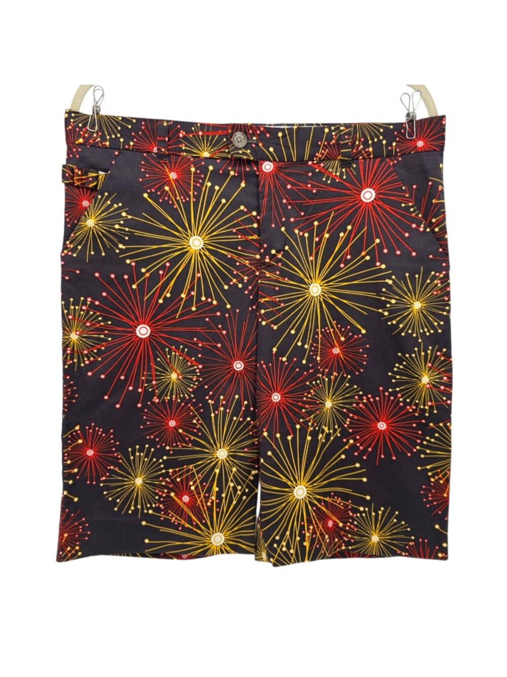 Royal & Awesome Womens 14 Shorts Golf KaBoom Fireworks Multicolor Pockets